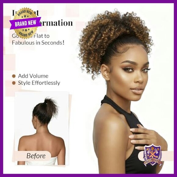 10-Inch Afro Puff Ponytail Extension with 4 Invisible Clips main image 3